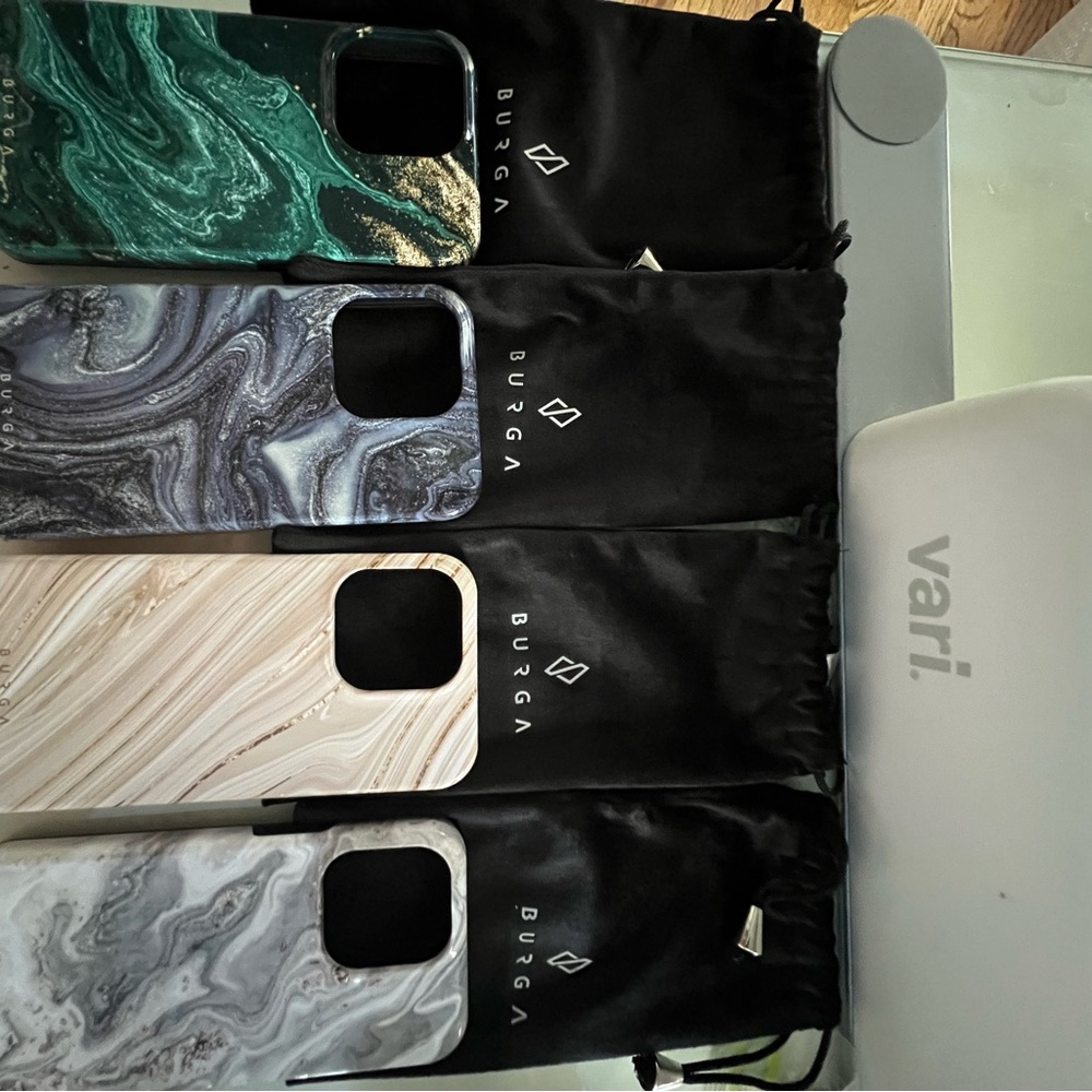 Burga Elegant Marble Phone Case Set - Green, Gray, Cream - Picture 4 of 4